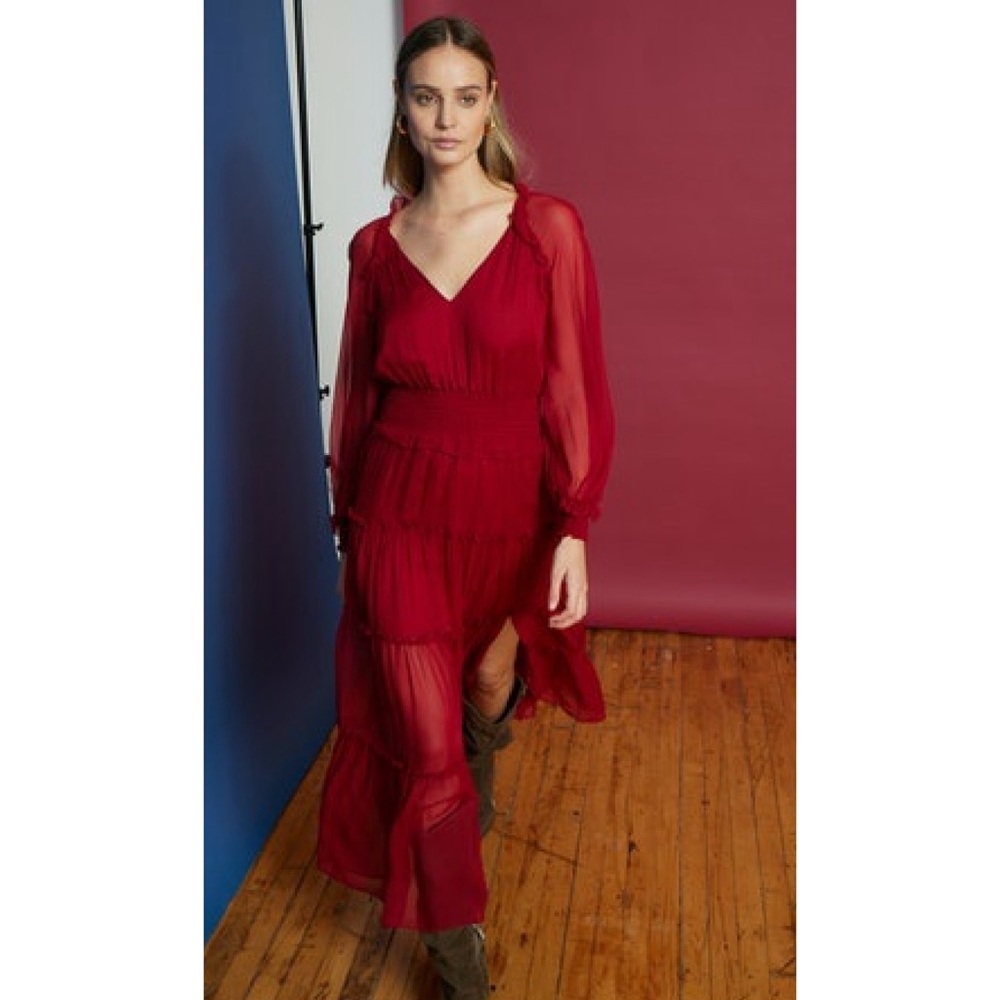 Gilner Farrar Maxi Dress Wine Size Small